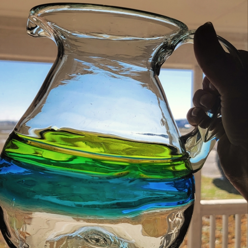 Pitcher Hand Blown Glass
